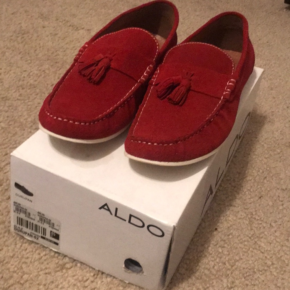 Red aldo loafers brand new with box never worn
